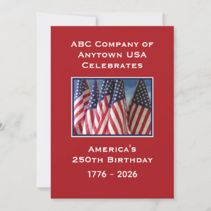 250-årsjubileum USA Patriotiska Amerikanska flaggo Inbjudningar