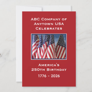 250-årsjubileum USA Patriotiska Amerikanska flaggo Inbjudningar