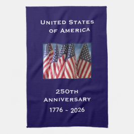 250-årsjubileum USA Patriotiska Amerikanska Flaggo Kökshandduk