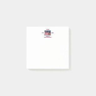 250-årsjubileum USA Patriotiska Amerikanska flaggo Post-it Block