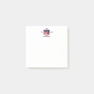250-årsjubileum USA Patriotiska Amerikanska flaggo Post-it Block