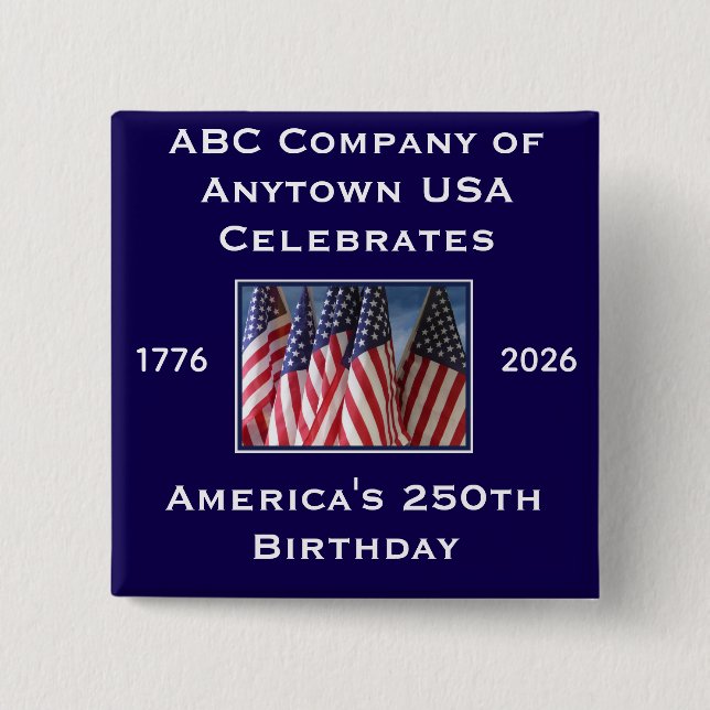 250-årsjubileum USA Patriotiska flaggor  Knapp (Framsida)