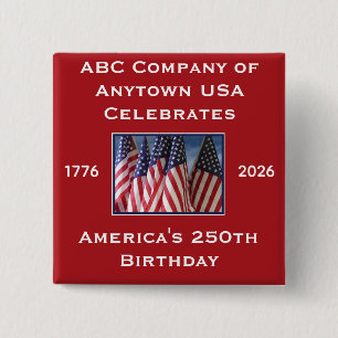 250-årsjubileum USA Patriotiska flaggor Knapp