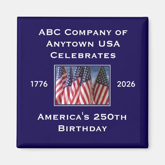250-årsjubileum USA Patriotiska flaggor  Magnet (Framsidan)
