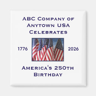 250-årsjubileum USA Patriotiska flaggor Magnet
