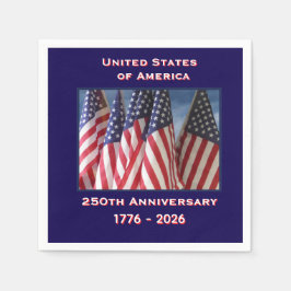 250-årsjubileum USA Patriotiska flaggor papper Pappersservett