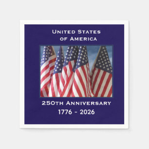 250-årsjubileum USA Patriotiska flaggor papper Pappersservett