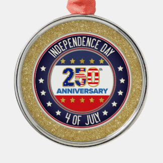 250-årsjubileum USA Patriotiskt | 1776–2026 Julgransprydnad Metall
