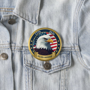 250-årsjubileum USA Patriotiskt 1776–2026 Knapp