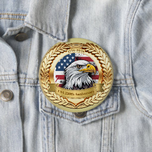 250-årsjubileum USA Patriotiskt 1776–2026 Knapp