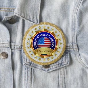 250-årsjubileum USA Patriotiskt 1776–2026 Knapp