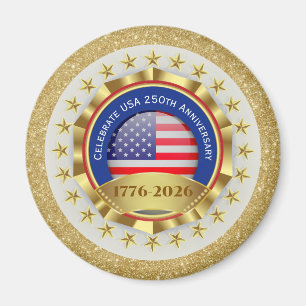 250-årsjubileum USA Patriotiskt 1776–2026 Magnet