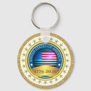 250-årsjubileum USA Patriotiskt 1776–2026 Nyckelring