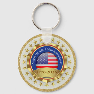 250-årsjubileum USA Patriotiskt 1776–2026 Nyckelring