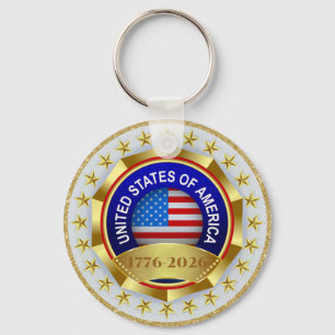 250-årsjubileum USA Patriotiskt 1776–2026 Nyckelring