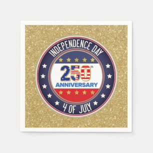 250-årsjubileum USA Patriotiskt 1776–2026 Pappersservett