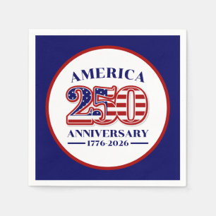 250-årsjubileum USA Patriotiskt 1776–2026 Pappersservett