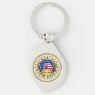 250-årsjubileum USA Patriotiskt 1776–2026 Swirl Silverfärgad Nyckelring