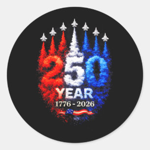 250-årsjubileum USA Patriotiskt 250 år Amerikanskt Runt Klistermärke