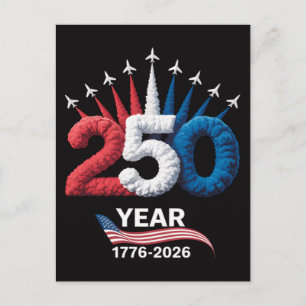 250-årsjubileum USA Patriotiskt 250 år Inbjudan Vykort