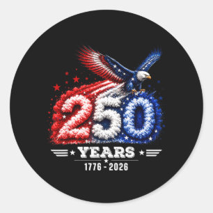 250-årsjubileum Usa Patriotiskt 250 År Runt Klistermärke