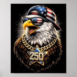 250-årsjubileum USA Roligt 4 juli-självständighet Poster