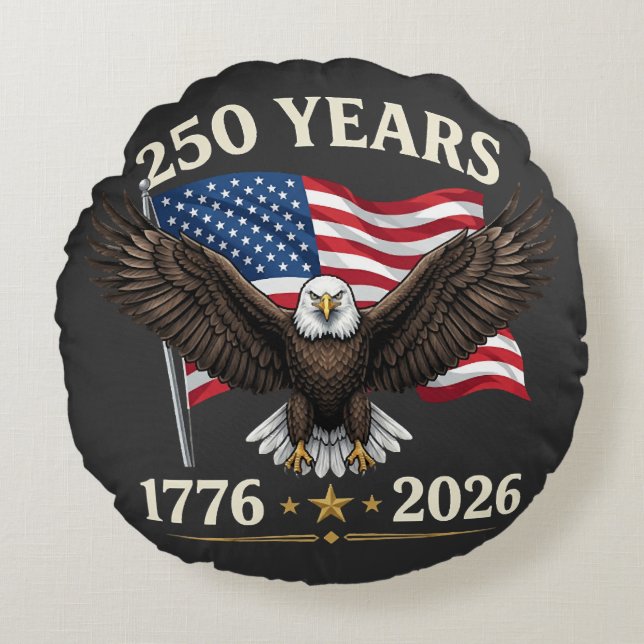 250-årsjubileum USA Rund Kudde (Framsidan)