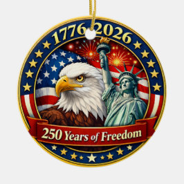 250-årsjubileum USA Rund prydnad Julgransprydnad Keramik