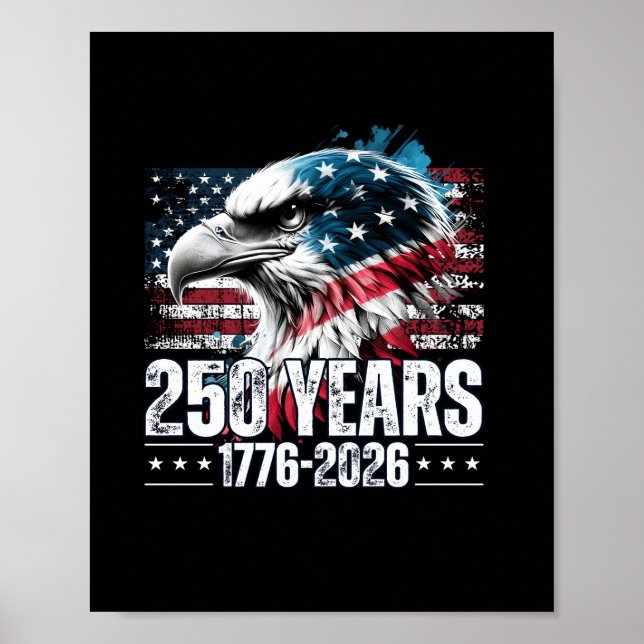 250-årsjubileum USA:s födelsedag Långärmad Poster (Framsidan)