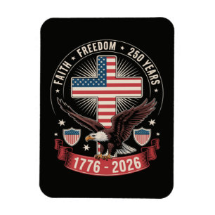 250-årsjubileum USA Tro Frihet 4:e juli Magnet