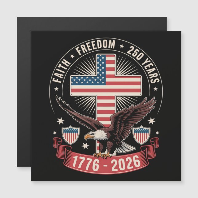 250-årsjubileum USA Tro Frihet 4 juli (Fram/baksida)