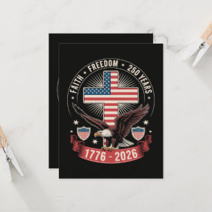 250-årsjubileum USA Tro Frihet 4 juli Inbjudningar