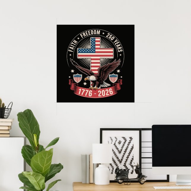250-årsjubileum USA Tro Frihet 4 juli Poster (Hemmakontoret)