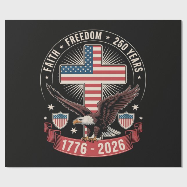 250-årsjubileum USA Tro Frihet 4 juli Presentpapper (Platt)