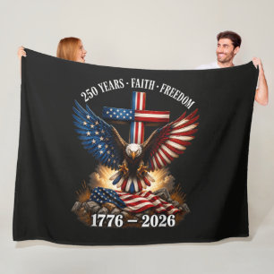 250-årsjubileum USA Tro Frihet Fleecefilt