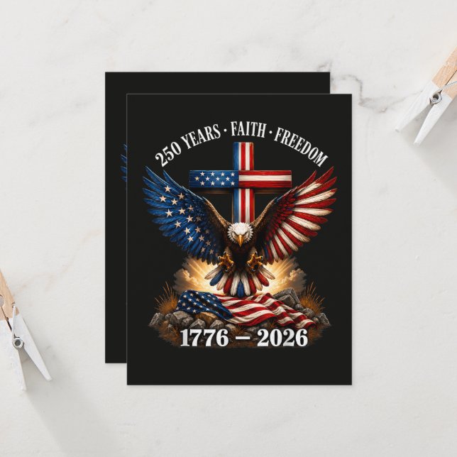 250-årsjubileum USA Tro Frihet Inbjudningar (Fram/Back In Situ)