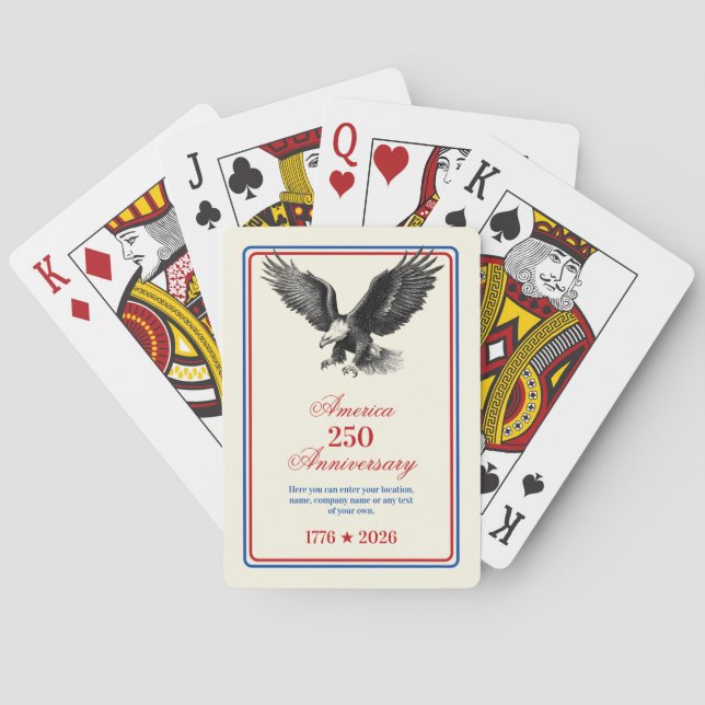 250-årsjubileum USA Vit Huvad Örn Casinokort (Baksidan)