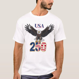 250-årsjubileum USA Vit Huvudörn T Shirt