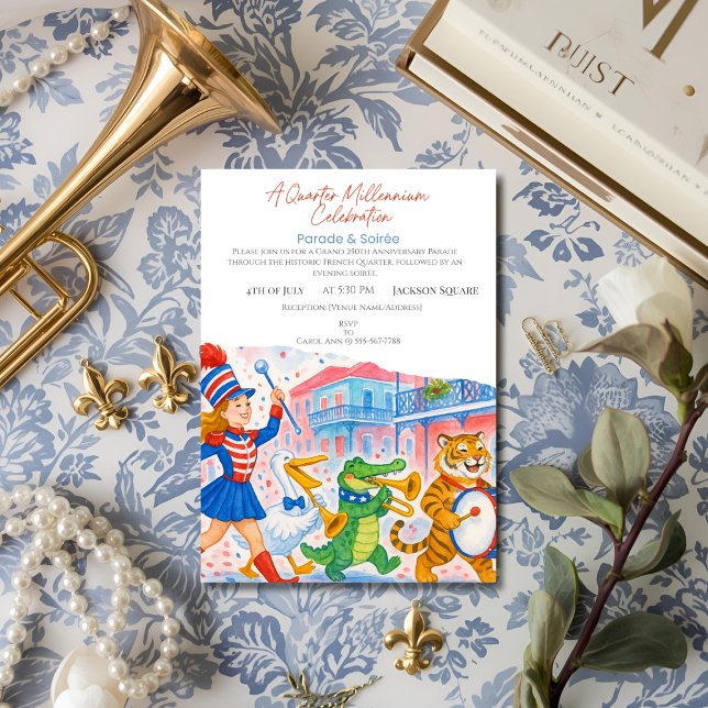 250-årsjubileums marscherande orkesterparad & Soar Inbjudningar (250th Anniversary Marching Band Parade & Soirée Invitation)
