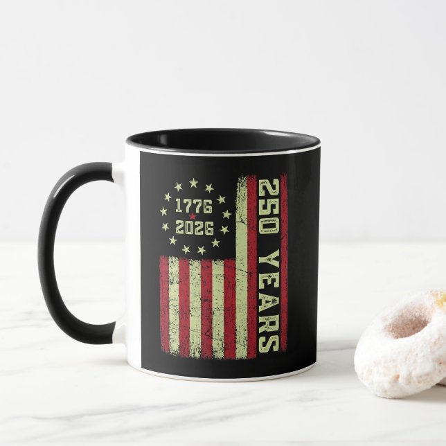 250-årsjubileums USA-flagga Mugg (Med munk)