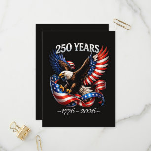 250-årsjubileumsörn Amerikansk flagga Inbjudan Vykort