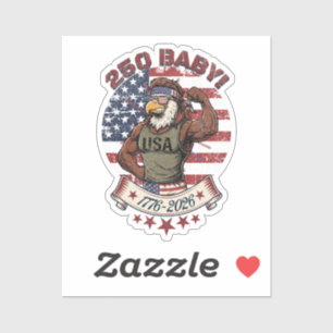 250 Baby! Amerikansk Patriotisk Örn Flex 1776-2026 Klistermärken