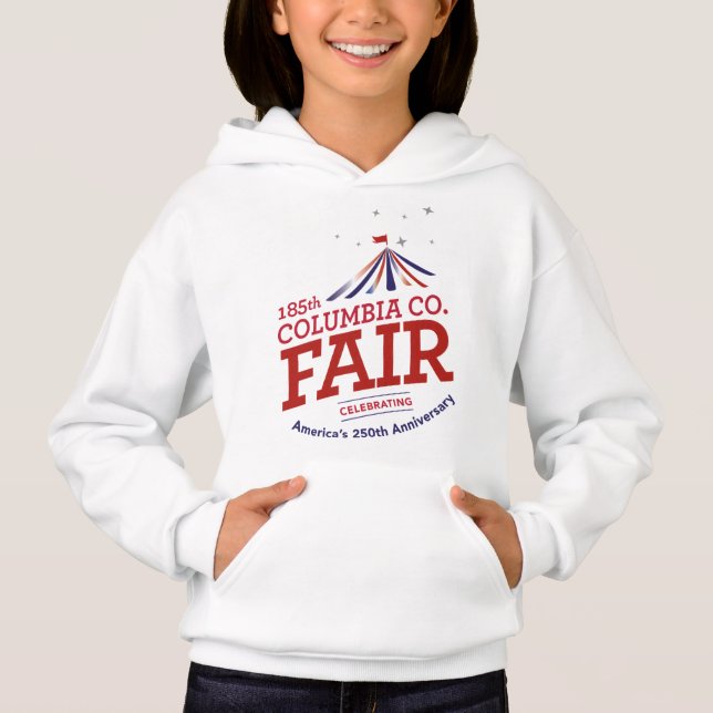 250 Barn Vit/grå Hoodie T Shirt (Framsida)