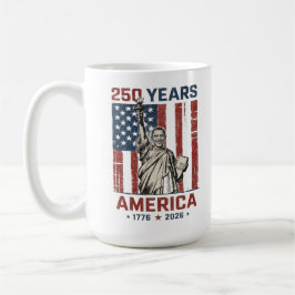 250:e Amerika Frihetsstatyn Obama Patriotisk Rand Kaffemugg