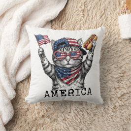 250:e Amerika Liberty Fria Patriotiska Ränder Katt Kudde