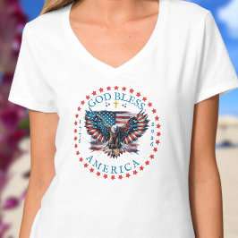 250:e USA Gud välsigne Amerika Salig är nationen T Shirt