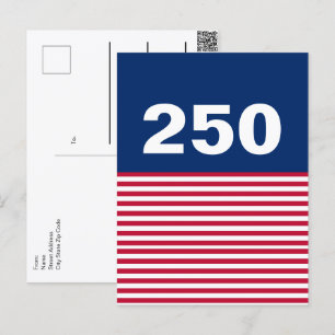 250 Red White and Blue USA 250-årsjubileum Vykort
