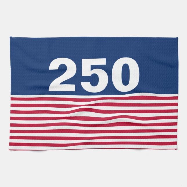 250 Red White and Blue USA Anniversary Kökshandduk (Horisontell)