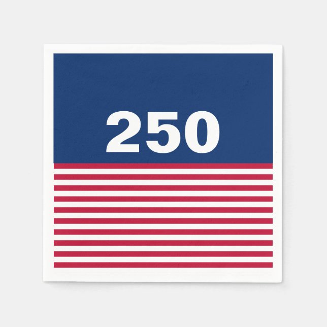 250 Red White and Blue USA Anniversary Pappersservett (Framsidan)