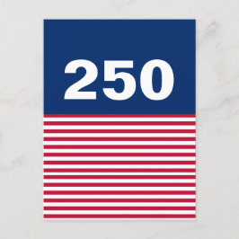 250 Red White and Blue USA Anniversary Vykort